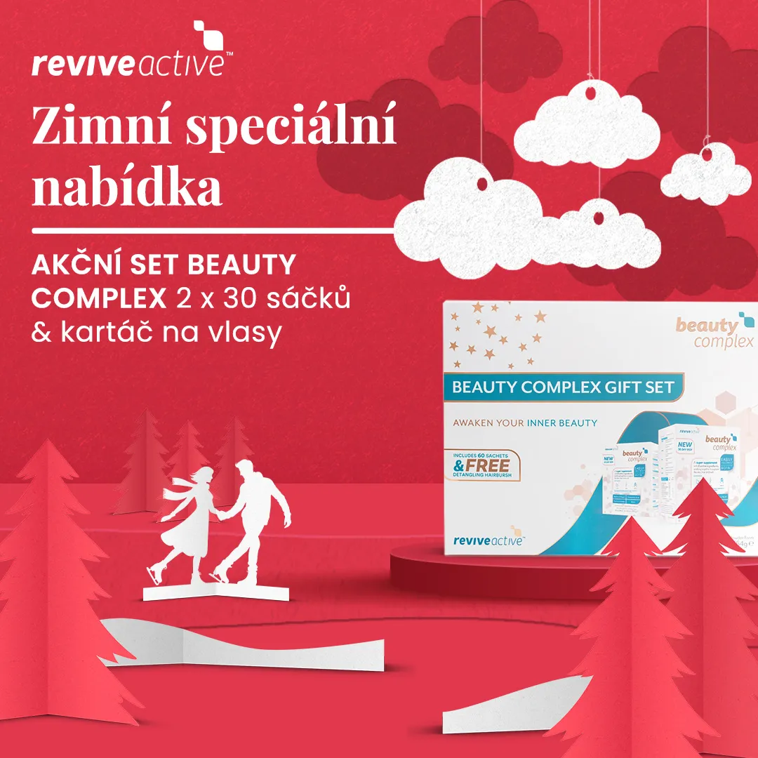 Podzimní akce Revive Active – 2 x Beauty Complex 30 sáčků s kartáčem na vlasy za zvýhodněnou cenu. Platí do vyprodání zásob. 